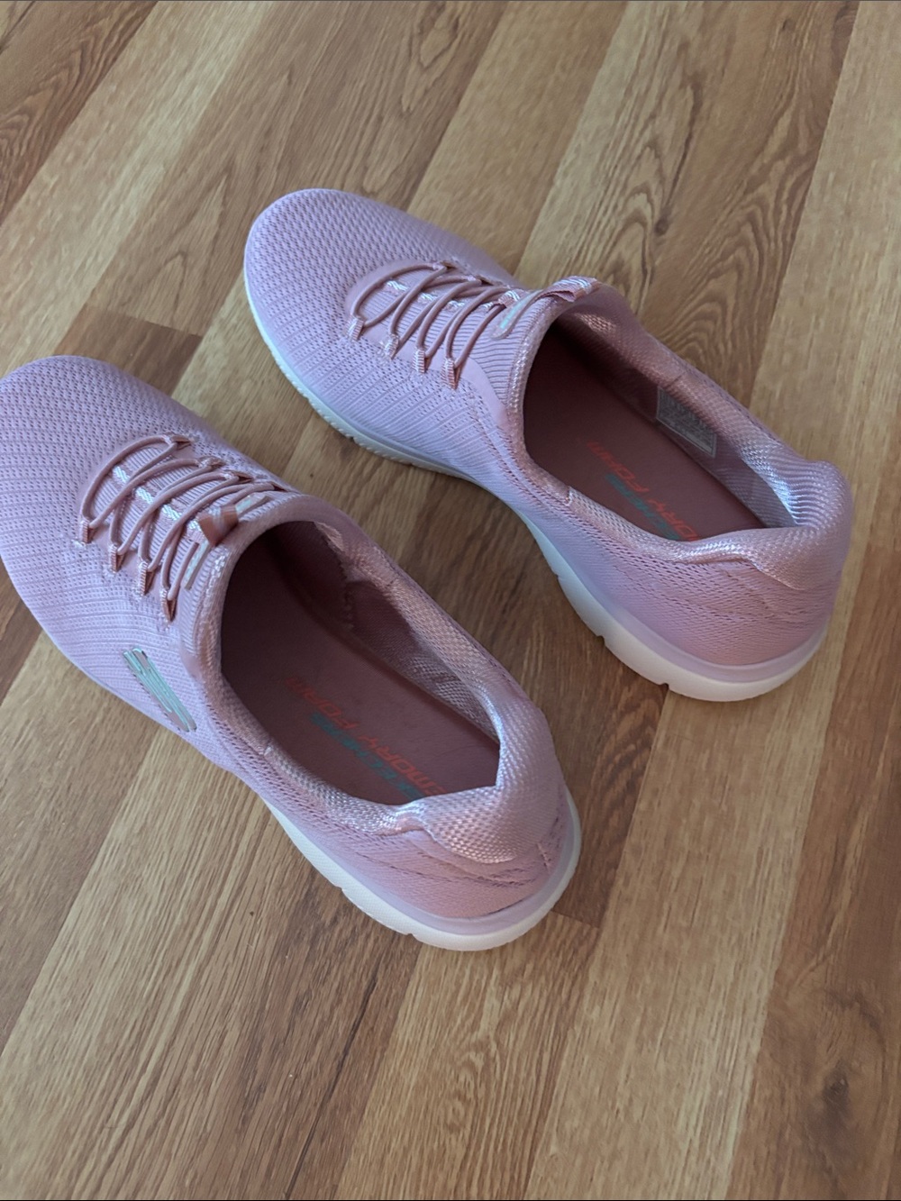 Skechers Pink Knit Slip-On Athletic Sneakers